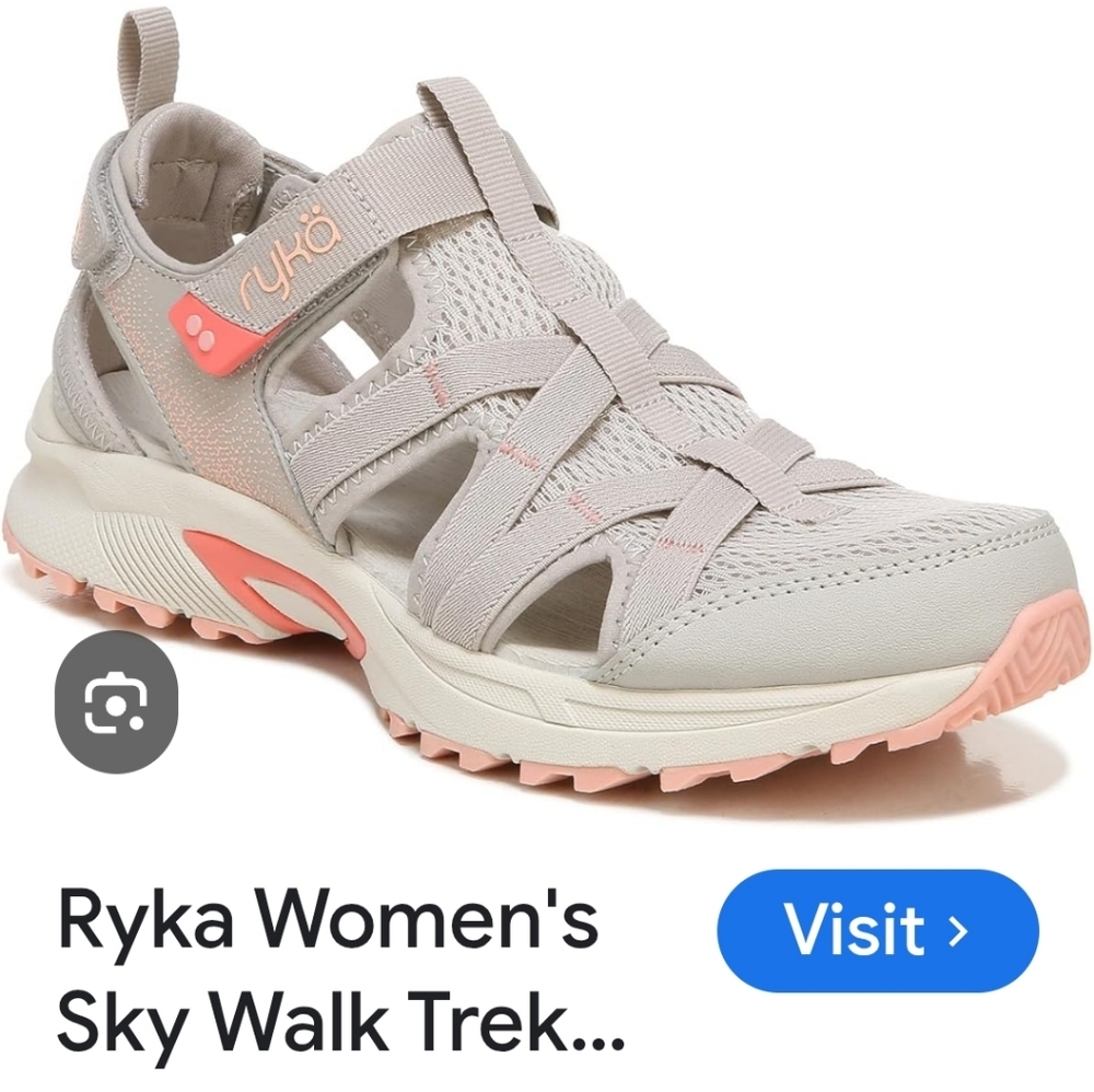 Ryka Women's Sky Walk Trek Athletic Shoes - Gray and Pink